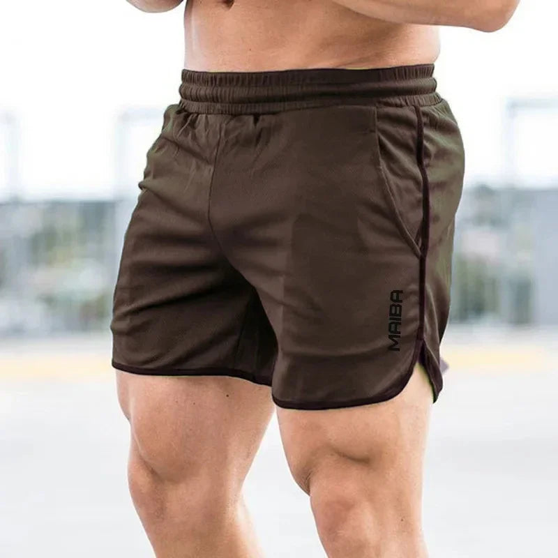 Men's Breathable Sports Shorts Fitness Running Short Pants Quick Dry Slim-Fit Training Pants New Summer Mesh Printing Men's Shorts