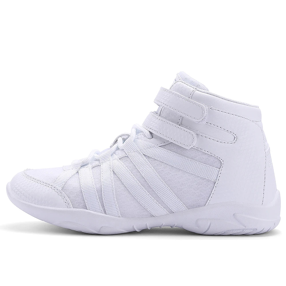 BAXINIER - Zapatillas blancas altas de animadora para niñas, ligeras, para competición juvenil, para entrenamiento de baile y tenis