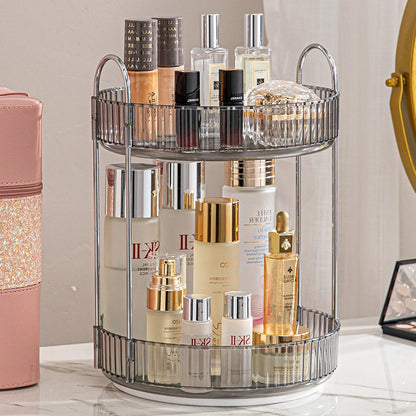 Rotating Makeup Organizer for Vanity 3 Tier Skincare Organizers Large Storage Bathroom Countertop Clear Cosmetic Holder Dresser