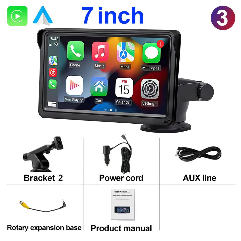 HD 7/10.26" QLED Touch Screen Car Radio Multimedia Stereo MP5 WIFI Wireless Carplay Android Auto Mirror Link Camera Head Unit