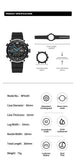 NAVIFORCE NF6104 Men's Lightweight Sports Wrist Watch Dual Display Time Night Light Watches Boy's Quartz Stopwatch