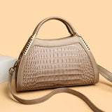 Alligator Patent Leather Shoulder Crossbody Handbags for Women, Luxury Brand Designer Hobo Bags, Two-Layer Sac