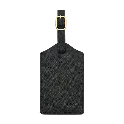 PU Leather Luggage Tag for Travel - Durable Suitcase ID Tag with Privacy Cover & Name Card Slot (A-Z) liu