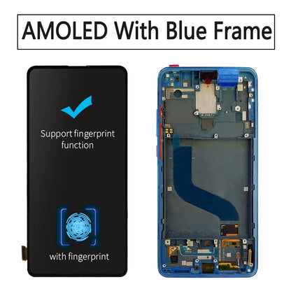 6.53" AMOLED For Xiaomi MI 9T Pro/MI 9T LCD Display Touch Screen Digitizer Assembly With Frame for Xiaomi Redmi K20 Pro /K20 LCD