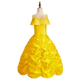 Children Princess Costume Kids Halloween Carnival Beauty Beast Birthday Party Clothes Girl Yellow Belle Cosplay Dress Up