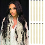 KIt 10 mechas coloridas de cabelos com clip invisível extensões sintéticas praticas