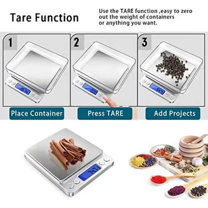Báscula digital de cocina de 3000 g/0,1 g, pequeña, para joyería, alimentos, gramos y onzas.