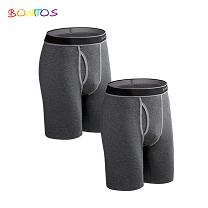 2pcs pack Long Leg Boxer Shorts Men Panties kit Homme Underpants Boxershorts Slip Underwear for Man Cotton Male Sexy Set Box gym