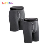 2-pack Long Leg Boxer Shorts Men's Underwear Kit Homme Underpants Boxershorts Slip Underwear for Man Cotton Male Sexy Set Box Gym