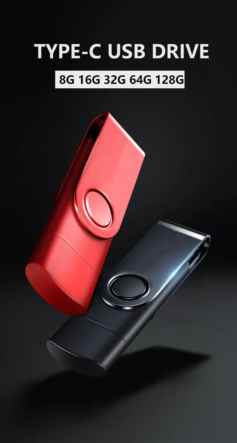 Unidad flash USB tipo C de 128 GB, 2 en 1, OTG, USB C de 64 GB y 32 GB, 16 GB, 8 GB y 4 GB, memoria USB para fotos.