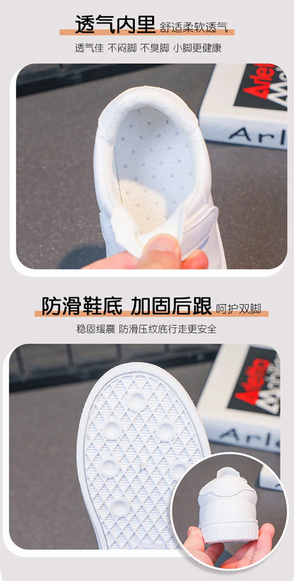 Disney Stitch Basket Shoes Cute Angel Tennis Shoes Couple White Shoes Children Casual Sneakers Stitch Sport Shoes Size 26-37