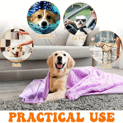 1pc Ultra Fine Fiber Super Absorbent Pet Bath Towel, Fast Drying, Soft and Comfortable Small To Large Dog and Cat Grooming Towel