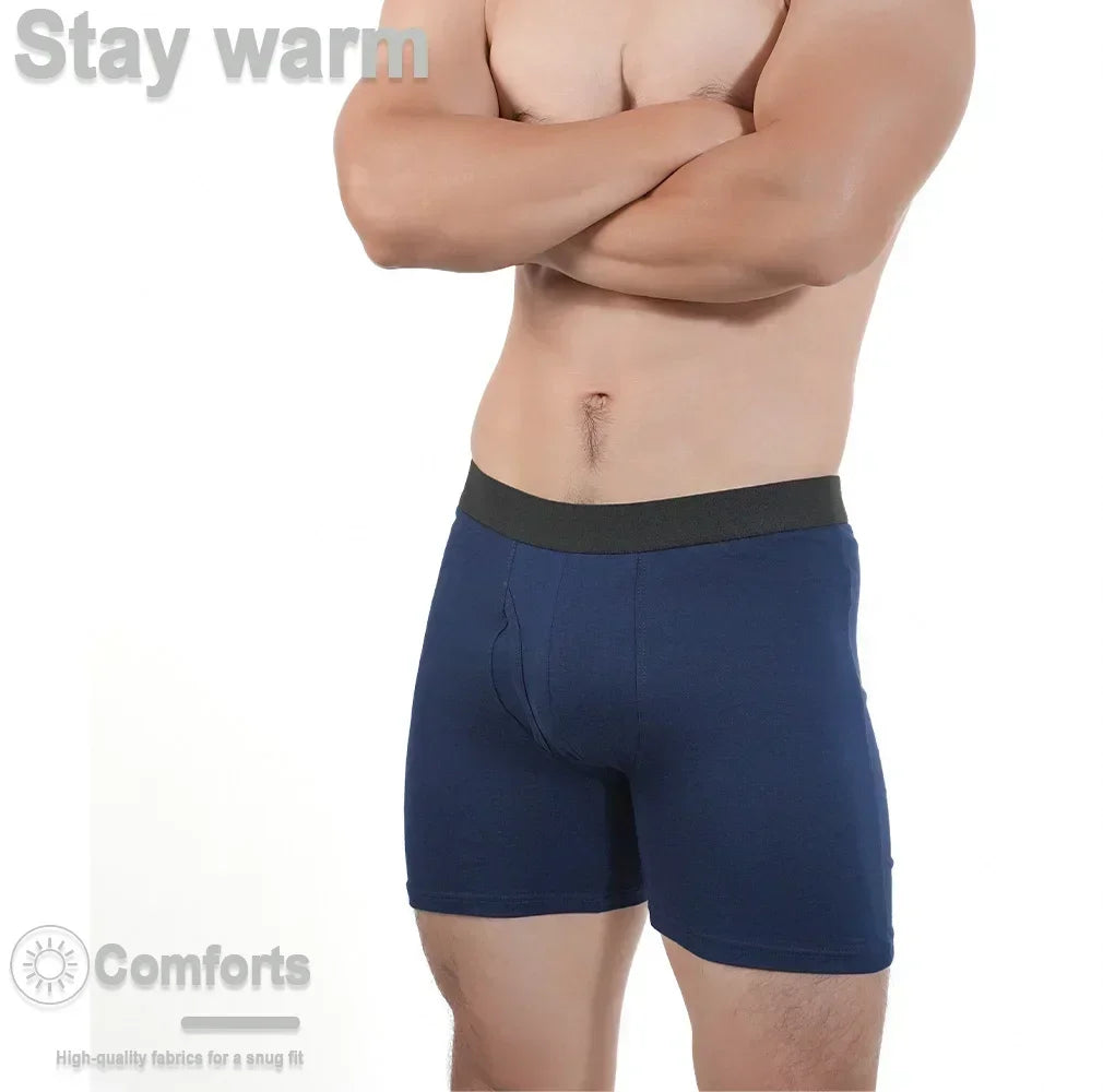 Men Mid-Long Boxer Shorts Sport Underwear Cotton Underpants Sexy Breathable Large Boxershorts Men's Gifts