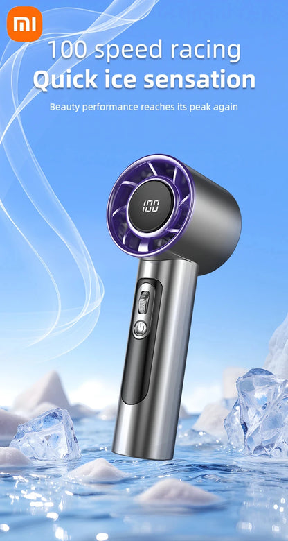 Xiaomi Handheld Portable Fan 100 Wind Speeds Adjustable Usb Charging Mini Outdoor Portable Turbo Long-lasting High Speed Fan