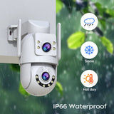 Jooan 5K 8MP Dual Lens Dual Screen IP Camera Wifi PTZ Camera Outdoor AI Auto Tracking CCTV HD Audio Video Surveillance