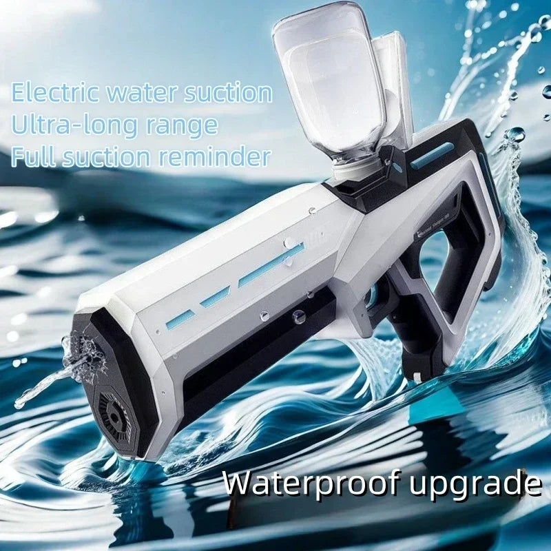 Pistola de agua eléctrica automática con absorción de agua, entretenimiento en piscinas de playa al aire libre, pistola de agua para adultos y niños