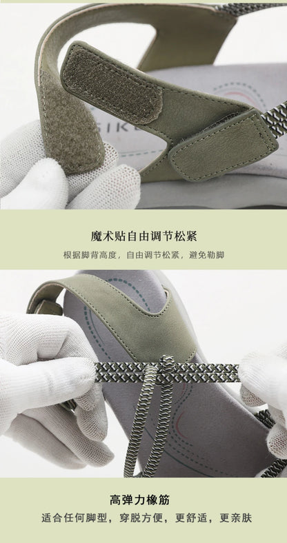 New 2025 Sports Sandals Rubber Velcro Large Size Women's Shoes Casual Comfortable Breathable Simple Summer Middle-Aged People