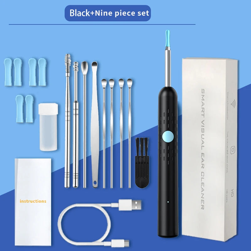 Smart Visual Ear Wax Remover with 1080P HD Camera, USB C Rechargeable Ear Cleaner, Waterproof Ear Scope Otoscope, Safe Ear Wax R