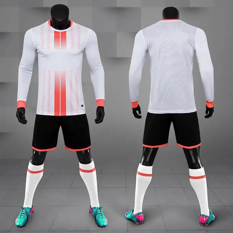 Adult Kid Soccer Jersey Customize Long Sleeved Football Uniform Shirt Futsal Sportswear Training Tracksuit Sports Clothes Outfit