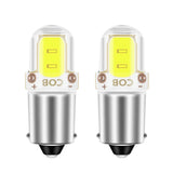 2PCS BA9S LED T4W H6W LED-CANBUS COB 2LED Bulb Car Interior License Plate Light Marker Reading Auto Lamp White 6000K 12V