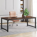 Modern Computer Desk, Executive Office Desk Computer Table Study Writing Desk Workstation for Home Office,Rustic/Black