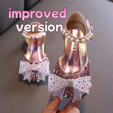 Summer Girls Sandals Fashion Sequins Rhinestone Bow Girls Princess Shoes Baby Girl Shoes Flat Heel Sandals Size 21-35
