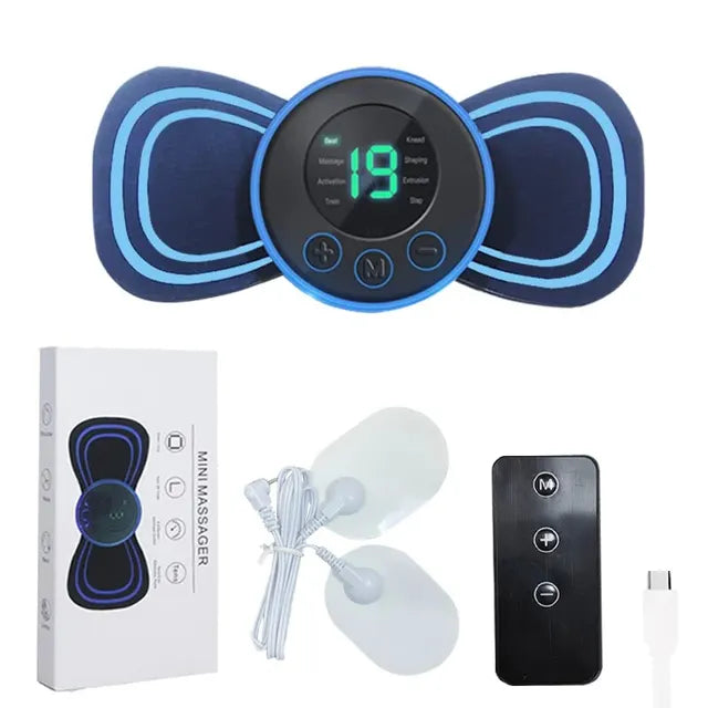 Mini Electric Neck Massager, Muscle Stimulator, Cervical Massage Patches, Massage Pads, Remote Control, Back, Body Health 