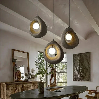 Japanese Wabi Sabi Pendant Light Nordic Dining Room Ceiling Chandelier Home Decor Bar Table Kitchen Island Creative Hanging Lamp