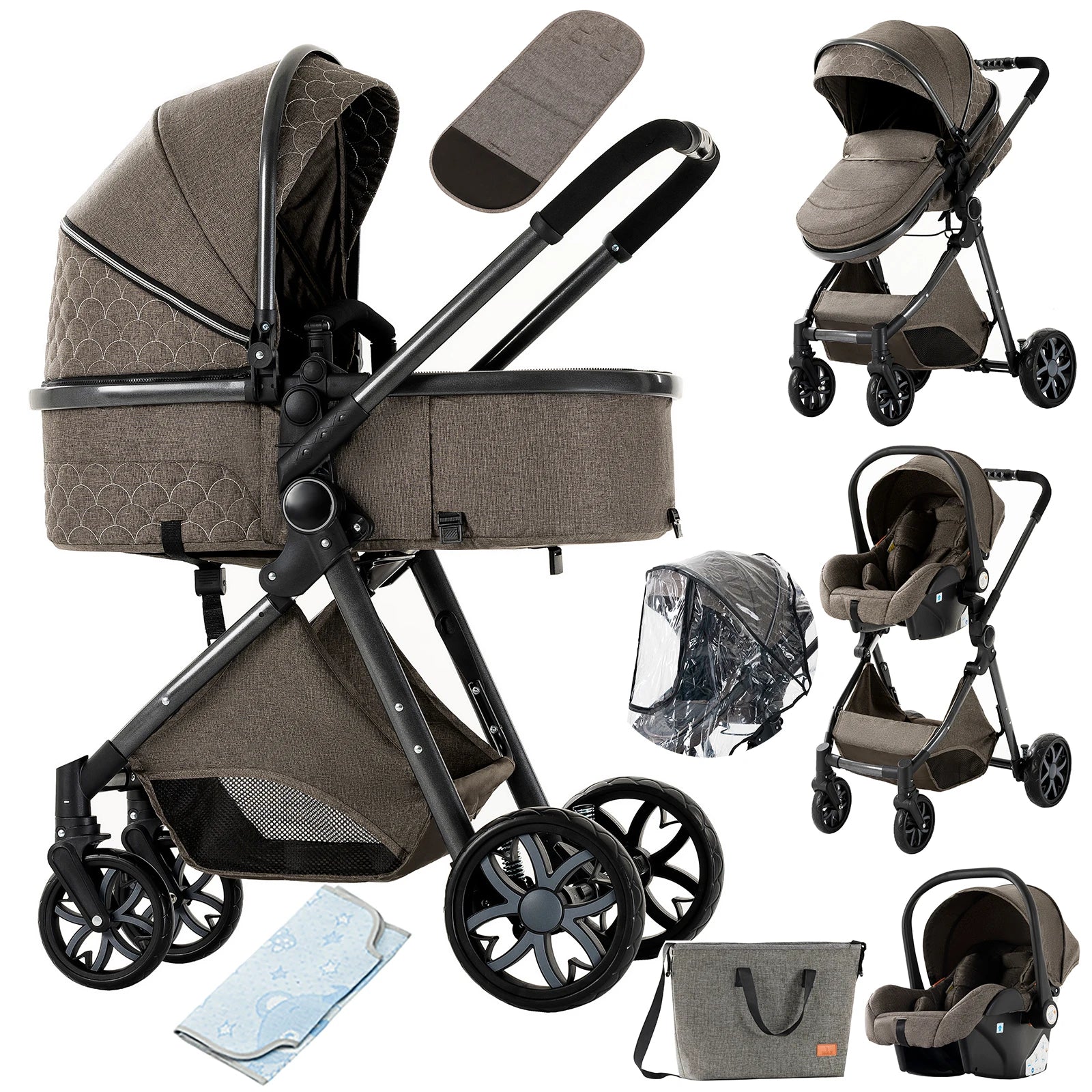 Baby Stroller Baby 3 in 1 Stroller Baby Lightweight Cars High Landscape Luxury Carriage for Newborn Travel Pram Portable Trolley