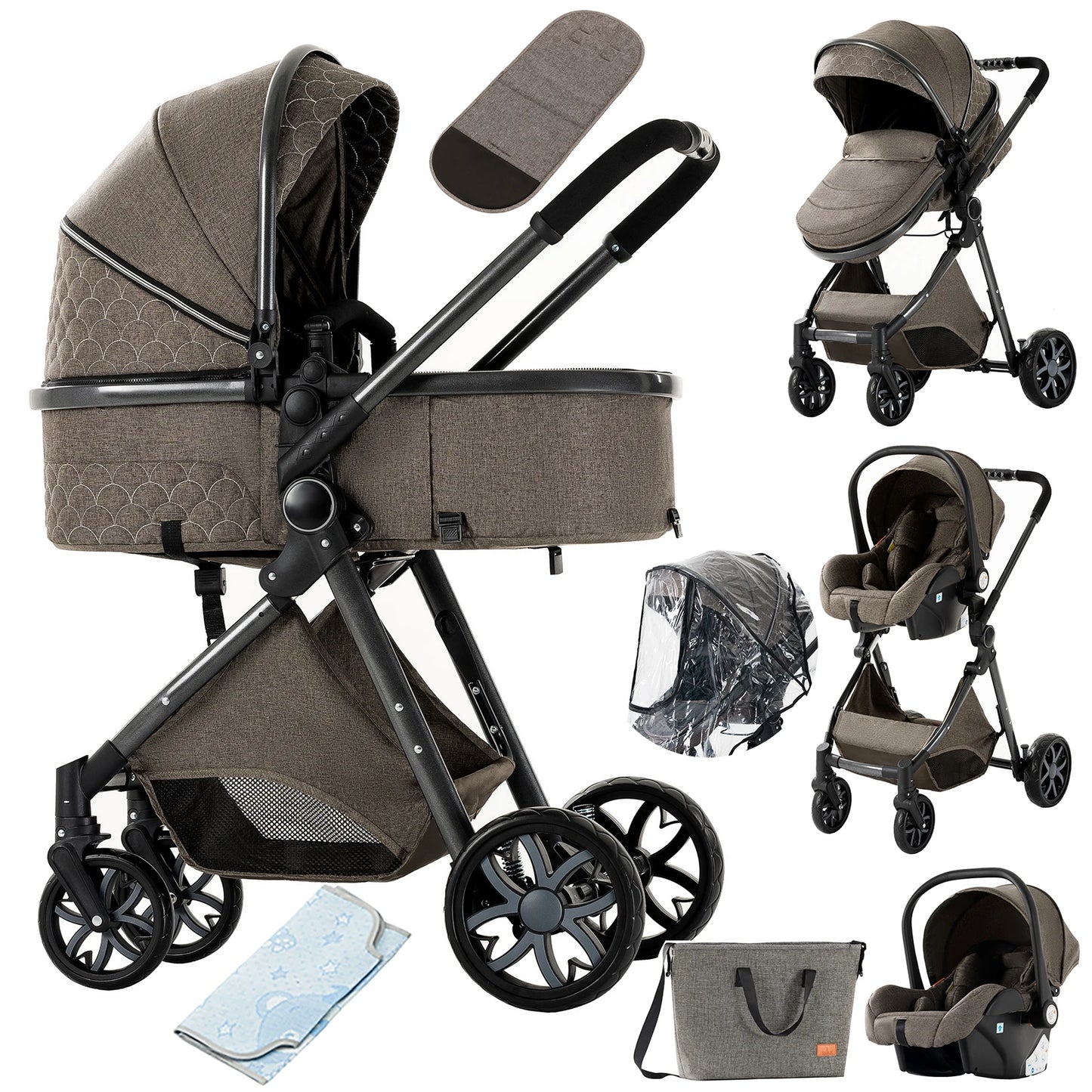 Baby Stroller Baby 3 in 1 Stroller Baby Lightweight Cars High Landscape Luxury Carriage for Newborn Travel Pram Portable Trolley