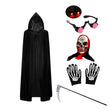 Fantasia de Halloween Assustadora de Ceifador para Meninos – Inclui Máscara com Olhos Vermelhos Luminosos e Luvas