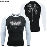 Y2k Anime Print Compression Shirt Men Running T-Shirt Quick Dry Fitness Sportswear Gym Sports Breathable Tops Rash Guard MMA