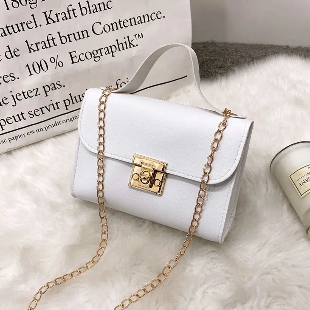 Minimalist PU Leather Chain Shoulder Bag High-Capacity Underarm Handbag Single Shoulder Bag Tote Bag Female Crossbody Bag
