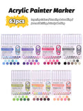9pcs/Box MIX Color Acrylic Markers Set Kids Gift Art Rock Painting Pens Graffiti For Stone Glass Book Shoes DIY Craft Supplies