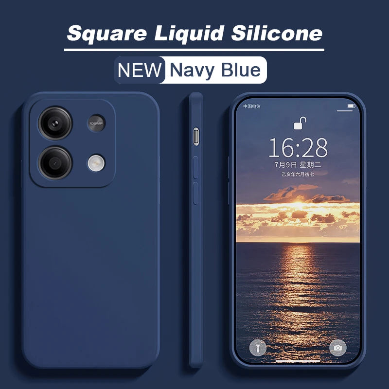 Redmi Note 13 Pro 4G Case Square Liquid Silicone Soft TPU Cover For Xiaomi Redmi Note 13 Note13pro Plus Note13 Pro 4G Phone Case
