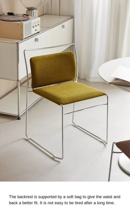 Realife Middle Ancient Style Dining Chair Nordic Design Home Study Chair Coffee Shop Soft Bag Backrest Chair Metal Frame 2025