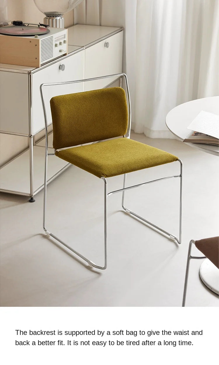 Realife Middle Ancient Style Dining Chair Nordic Design Home Study Chair Coffee Shop Soft Bag Backrest Chair Metal Frame 2025