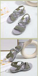 New 2025 Sports Sandals Rubber Velcro Large Size Women's Shoes Casual Comfortable Breathable Simple Summer Middle-Aged People