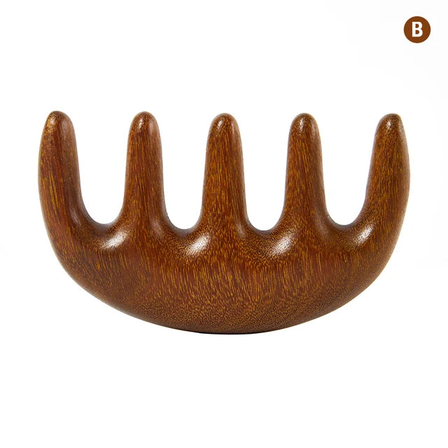 Terapia de madeira massagem pente cabeça rosto couro cabeludo gua sha massageador natural facial sândalo dente largo guasha raspagem massagem corporal