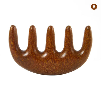 Wooden Therapy Massage Comb Head Face Scalp Gua Sha Massager Natural Facial Sandalwood Wide Tooth Guasha Scraping Body Massage 