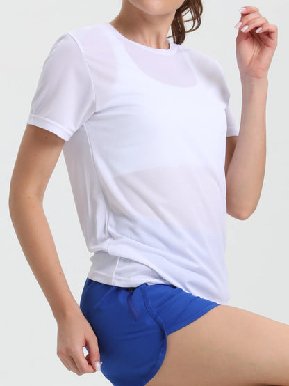 Women's Solid Color Ultralight Quick Dry Sport T-Shirt,Breathable Lightweight  ,Running Gym Compression Shirt