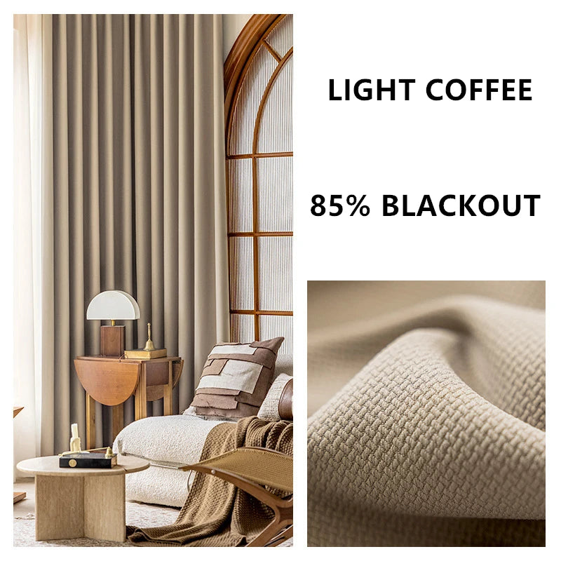 310cm Height Custom Made Thickened Solid Color Double-Sided Jacquard 80%-90% Blackout Living Room Curtains Bedroom Curtains