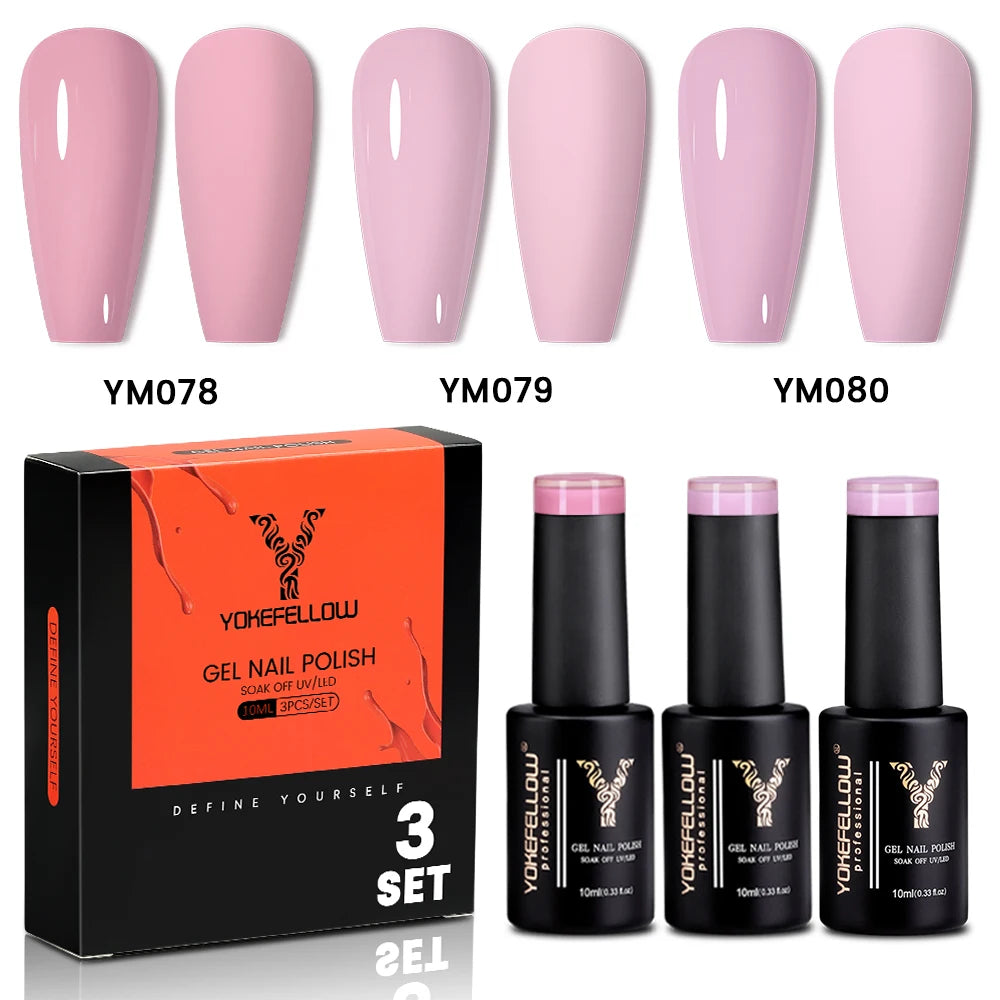 NEW YOKEFELLOW 10ml Crystal Jelly Nude Red Pink Gel Nail Polish Transparent Semi-permanent UV Gel Nail Art Soak Off Gel Varnish