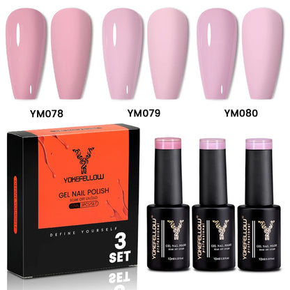 NEW YOKEFELLOW 10ml Crystal Jelly Nude Red Pink Gel Nail Polish Transparent Semi-permanent UV Gel Nail Art Soak Off Gel Varnish