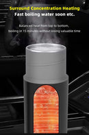 Electric kettle 12V 24V portable car heating cup 500 ml travel heating smart stainless steel insulation artifact OLED display