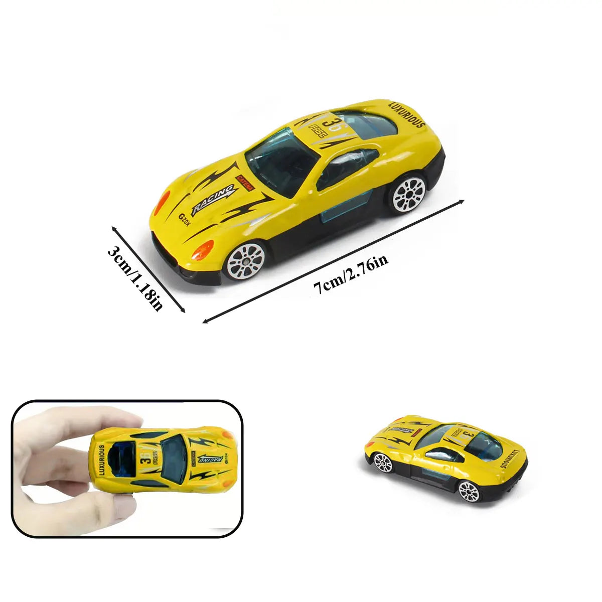 Random 3/6/10/12 Alloy Car Model Metal ABS Simulation Sports Racing Car Kids  Toy for Boys Diecasts Play with a big car Gift