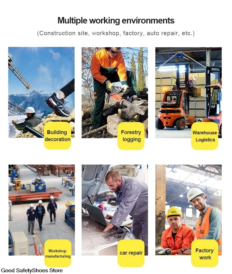 Steel Toe Safety Shoes Men Anti-Smash Anti-puncture Work Shoes Men Breathable Work Sneaker Indestructible Work Safety Boots