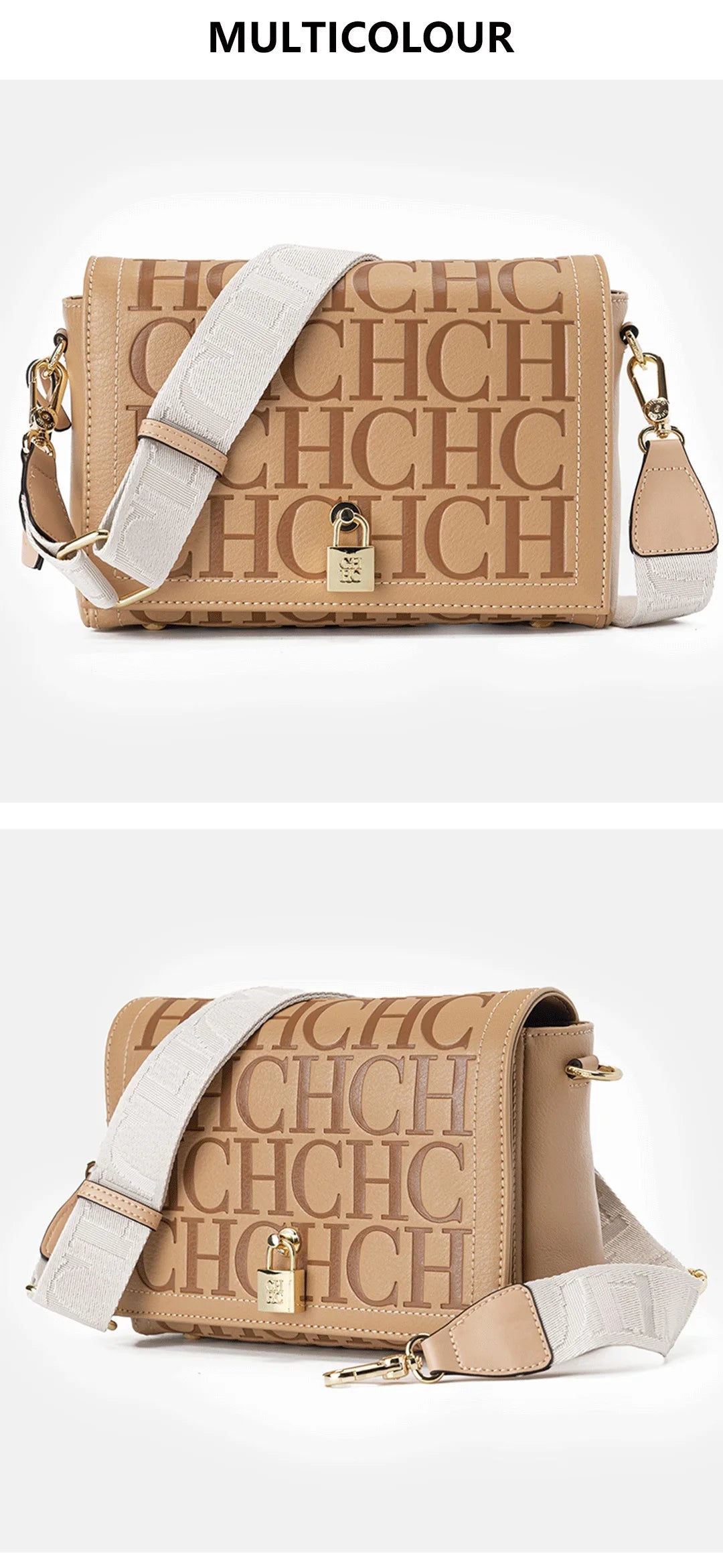 CH Autumn and Winter Solid Color Crossbody Bag Letter Printing High Quality Women's Fashion Elegance 2025 Classic Women's Bag