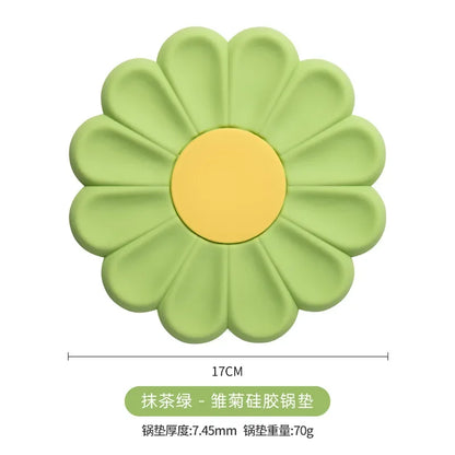 Flower Heat Resistant Silicone Mat Drink Cup Coasters Non-slip Pot Holder Table Placemat Kitchen Accessories Coasters Pads