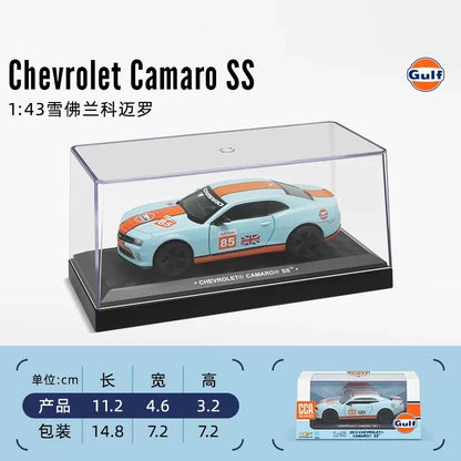 CCA 1:43 BMW Gulf Oil Station Shell Station McLaren Lamborghini Series Racing Alloy Car Model Toy Car Casting Pullback Function